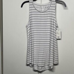 Apt. 9 White and Black Striped Tank Top